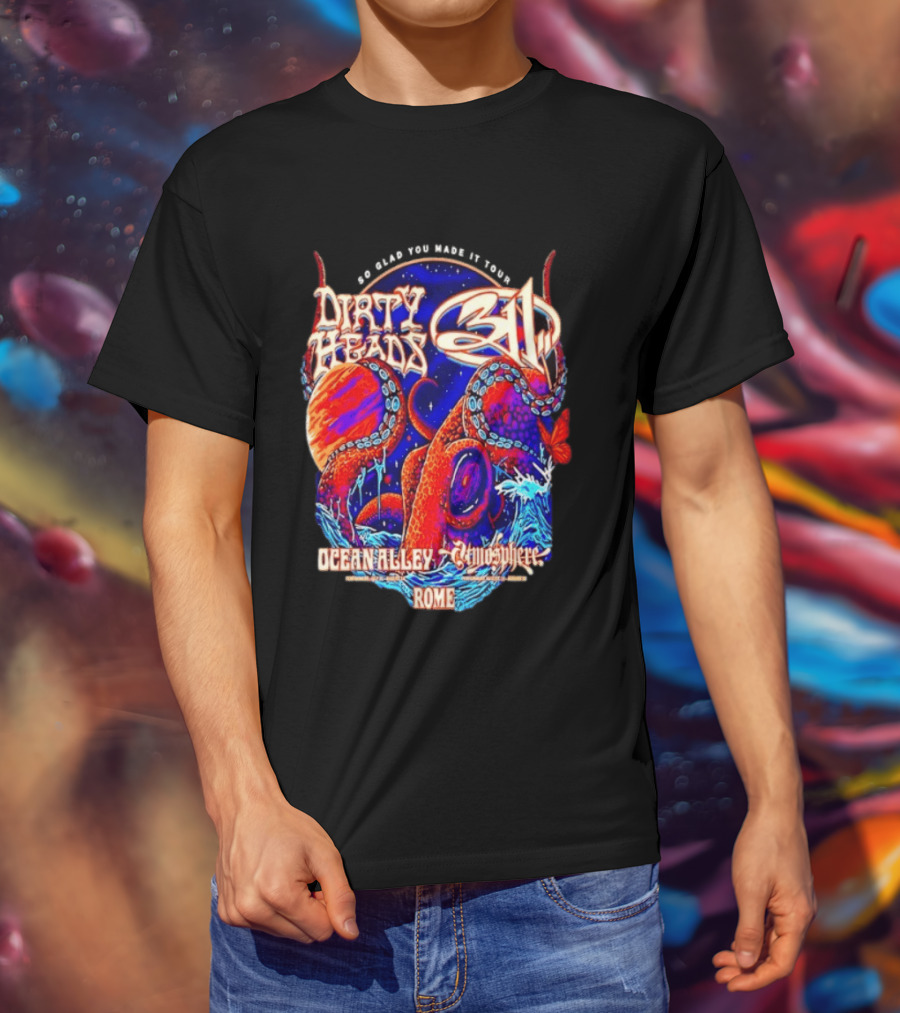 Dirty Heads 311 So Glad You Made It Tour Ocean Alley Atmosphere Rome Octopus T-Shirt