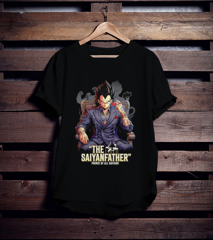 Vegeta The Saiyanfather Prince Of All Saiyans Mafia Style Anime Fusion T-Shirt