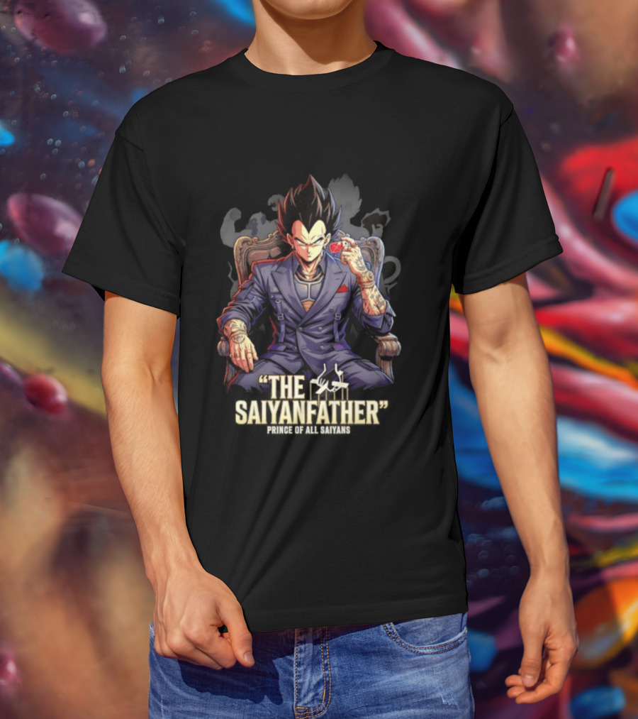 Vegeta The Saiyanfather Prince Of All Saiyans Mafia Style Anime Fusion T-Shirt