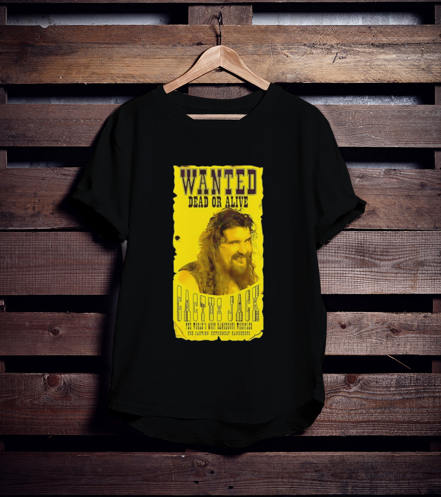 Jamie Hayter Iconic Cactus Jack Wanted Dead Or Alive Yellow T-Shirt