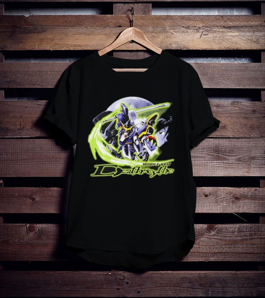 Mobile Suit Deathrythe Mecha Battle Moon Scene T-Shirt