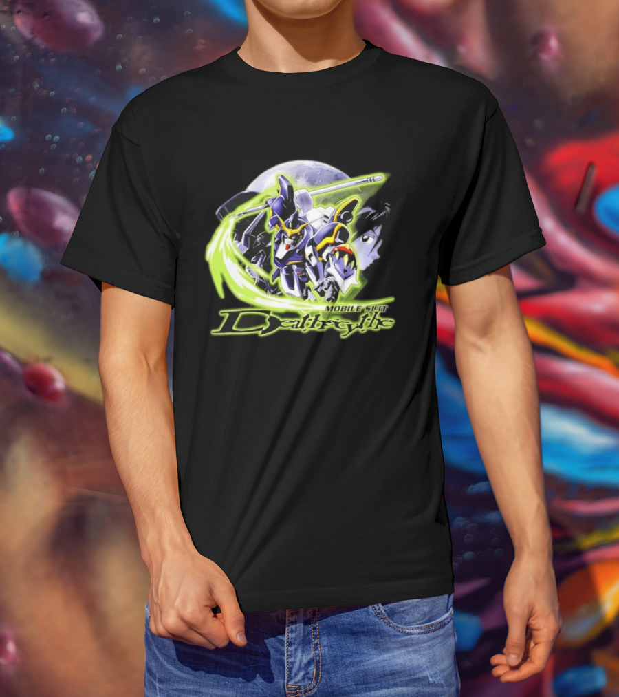 Mobile Suit Deathrythe Mecha Battle Moon Scene T-Shirt