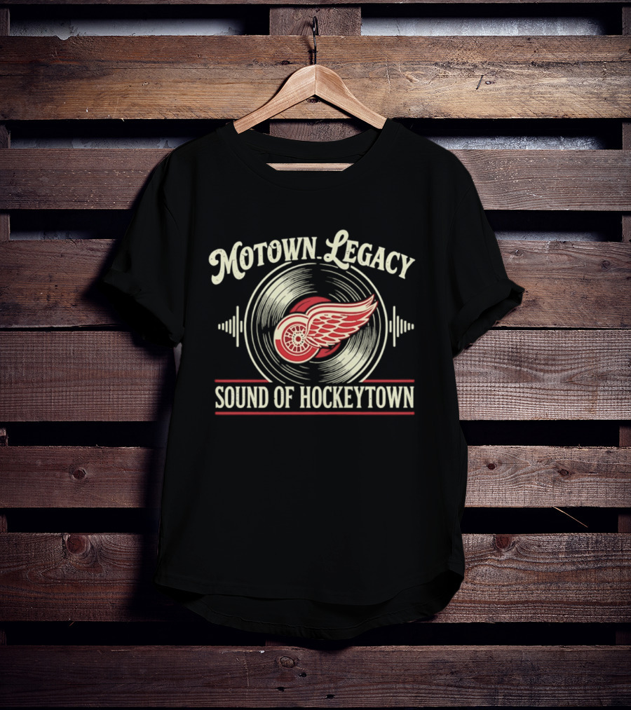 Motown Legacy Sound Of Hockeytown Detroit Red Wings Winged Wheel T-Shirt
