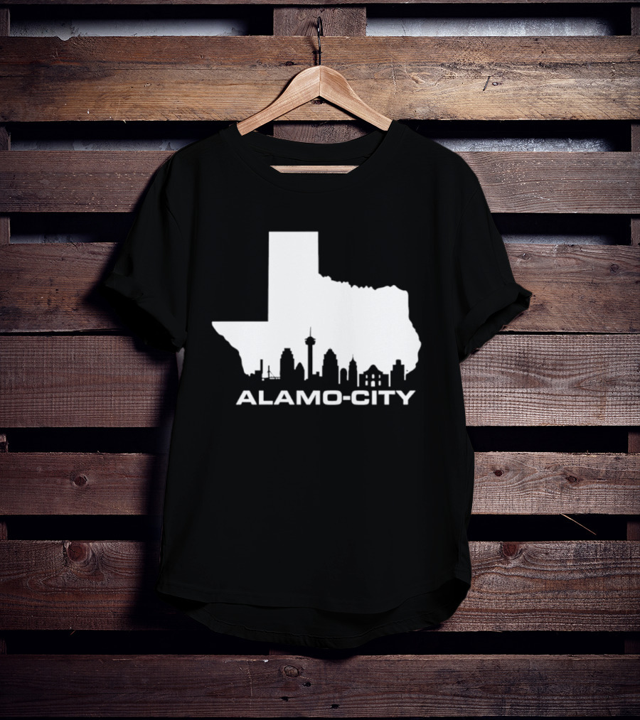 Alamo City San Antonio Skyline Texas Map T-Shirt
