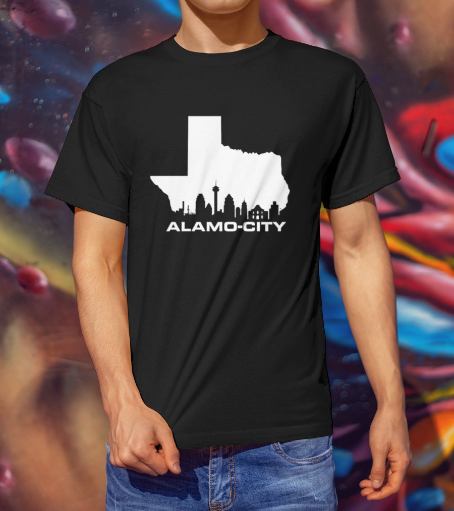 Alamo City San Antonio Skyline Texas Map T-Shirt