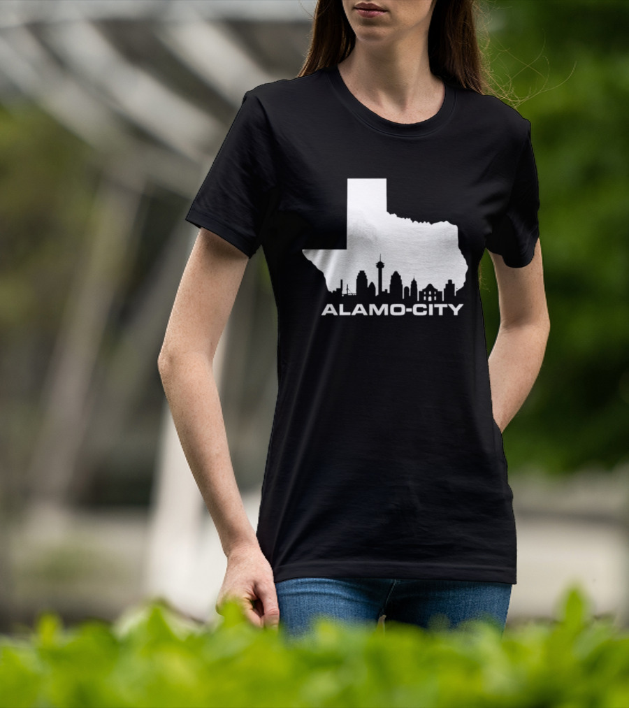 Alamo City San Antonio Skyline Texas Map T-Shirt