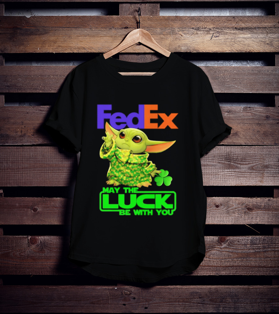 FedEx Baby Yoda May The Luck Be With You Clover T-Shirt