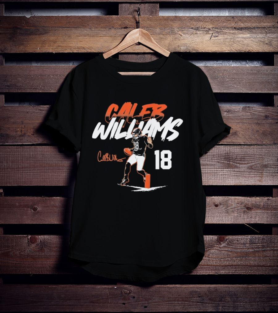 Caleb Williams 18 Chicago Bears 2026 Quarterback Pose T-Shirt