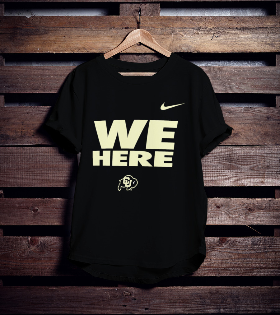 We Here Colorado Buffaloes Nike Sports Branding T-Shirt