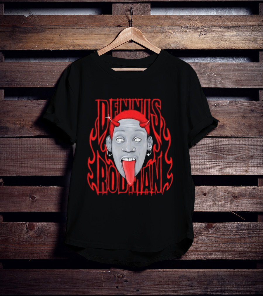 Dennis Rodman Devil Chicago Bulls NBA Head T-Shirt