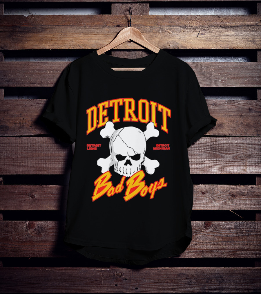Detroit Lions Bad Boys Skull Detroit Michigan T-Shirt