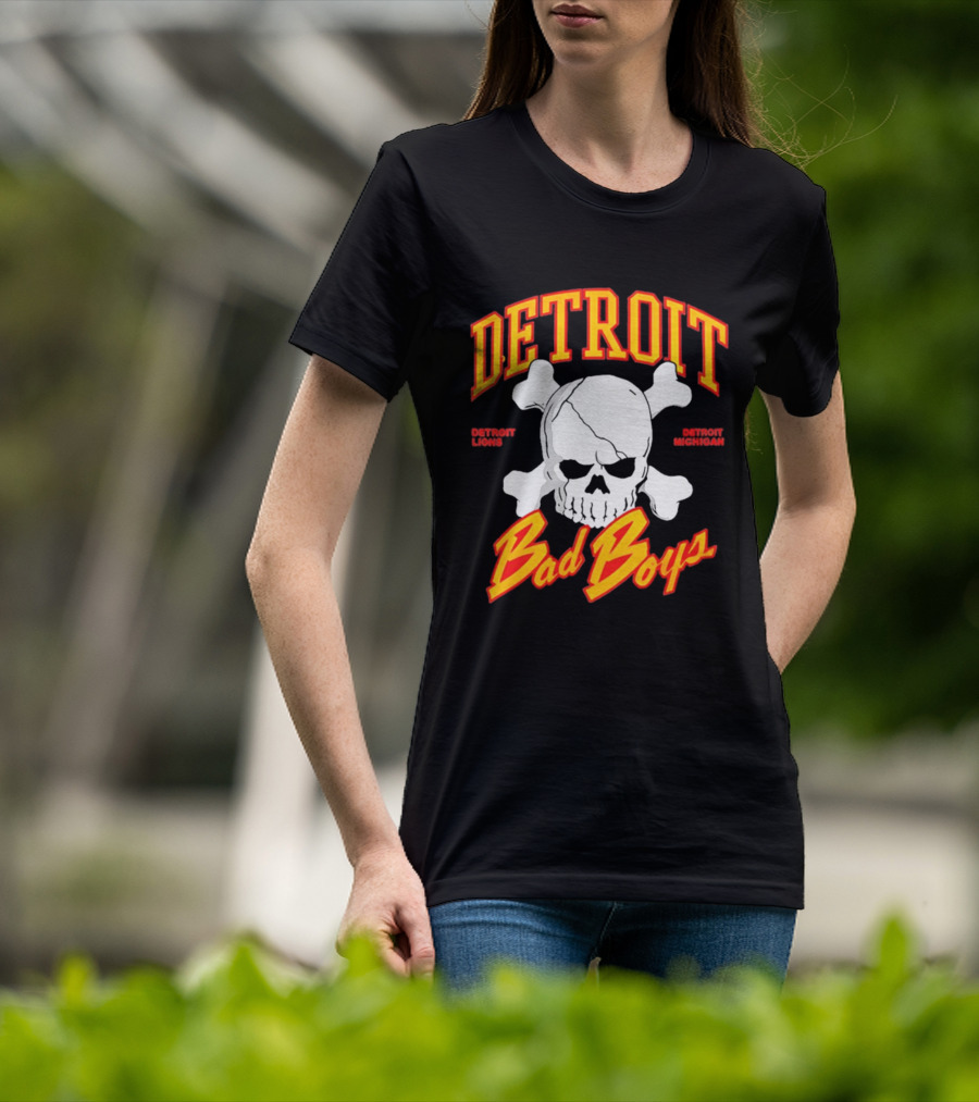 Detroit Lions Bad Boys Skull Detroit Michigan T-Shirt