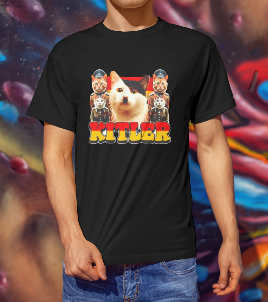 Kitler Meme Cat With German Flag And Cats In Uniforms T-Shirt