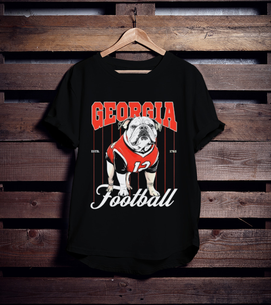Georgia Bulldogs Football 1785 Bulldog Mascot Red Jersey T-Shirt