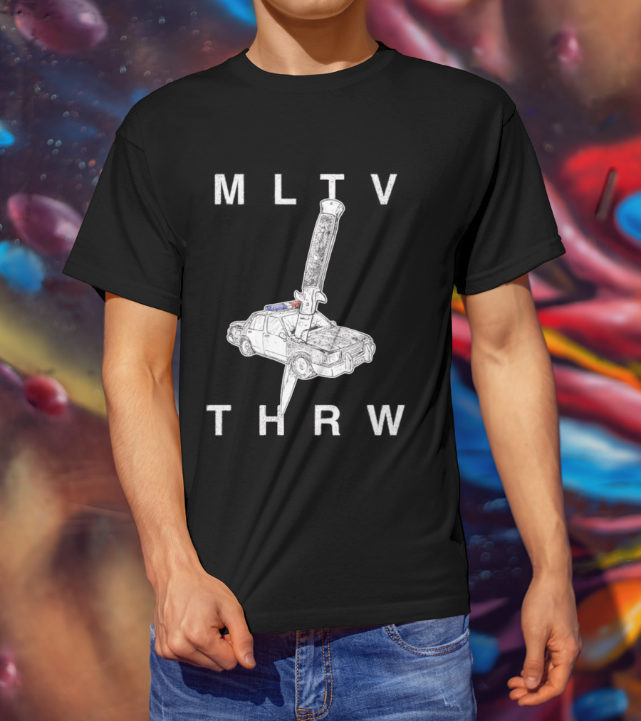 MLTV THRW Police Car Knife Punk T-Shirt