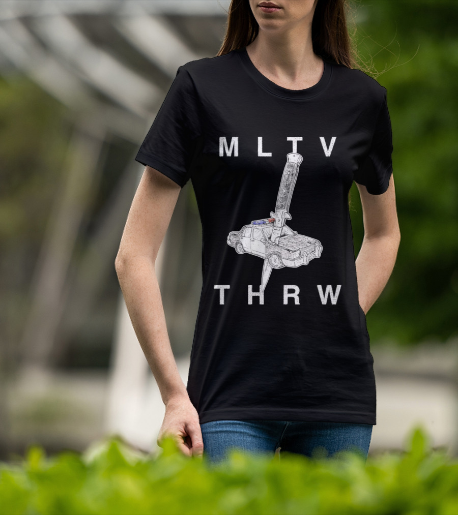 MLTV THRW Police Car Knife Punk T-Shirt