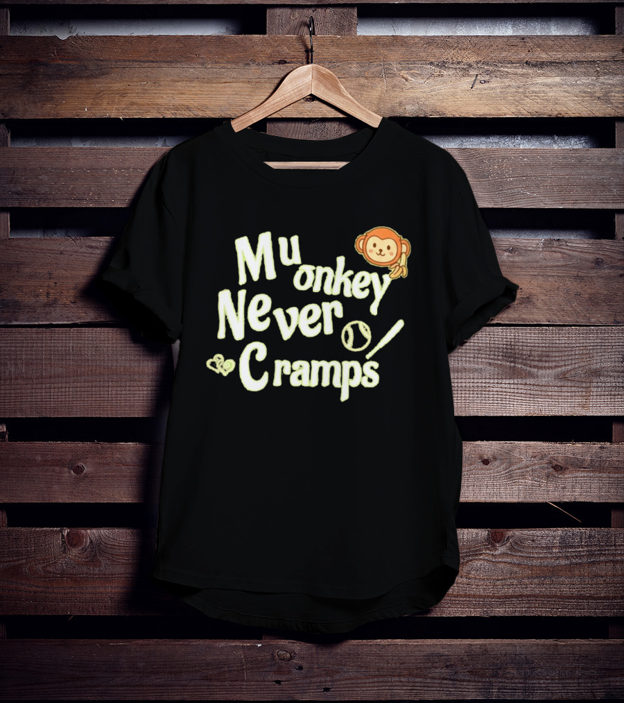 Mu Monkey Never Cramps Munenori Kawasaki Humor T-Shirt
