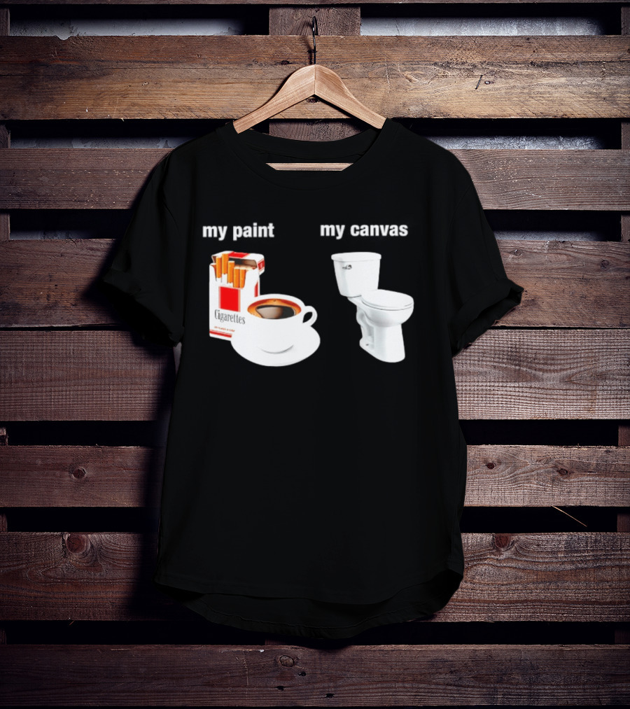 Cigarettes Coffee Toilet Funny Morning Routine T-Shirt