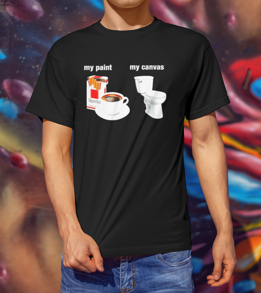 Cigarettes Coffee Toilet Funny Morning Routine T-Shirt