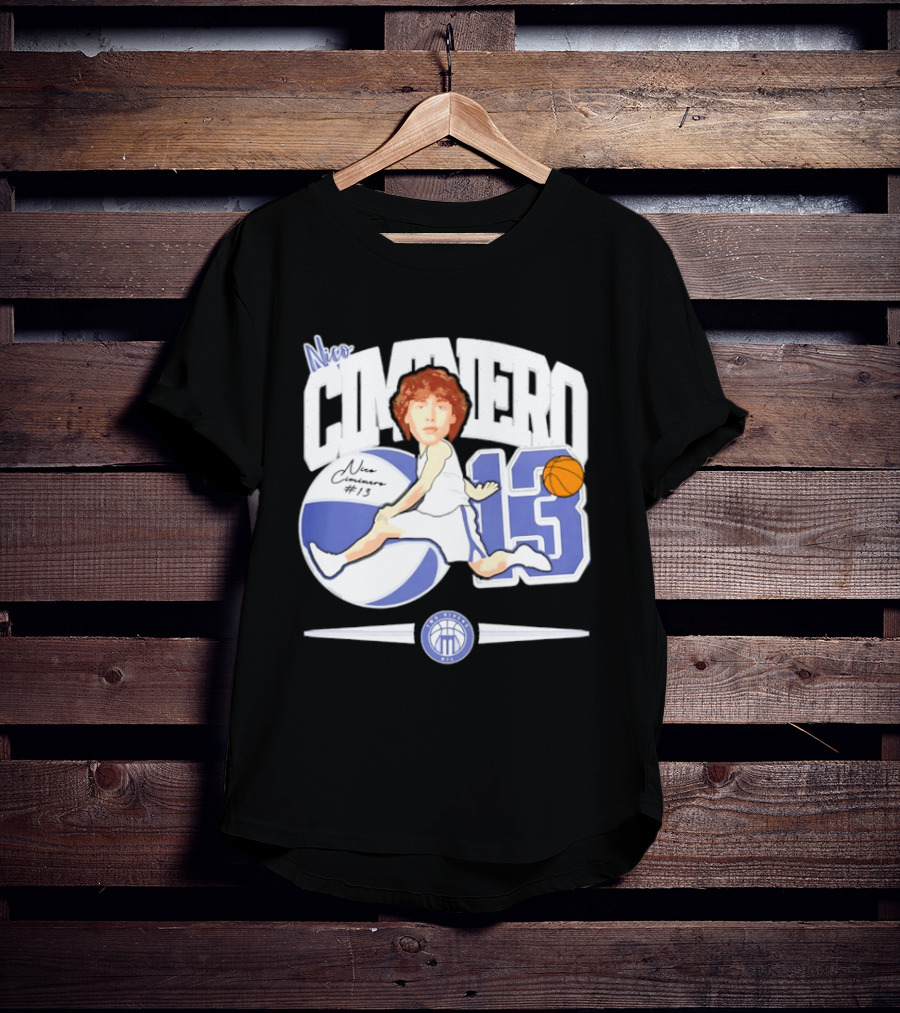 Nico Ciminero 13 Basketball Caricature Marietta College Athletics T-Shirt