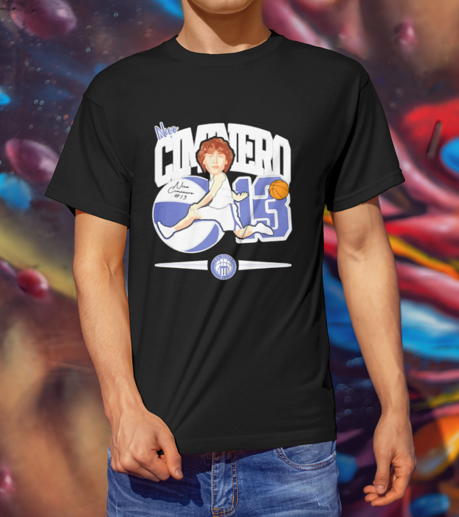 Nico Ciminero 13 Basketball Caricature Marietta College Athletics T-Shirt
