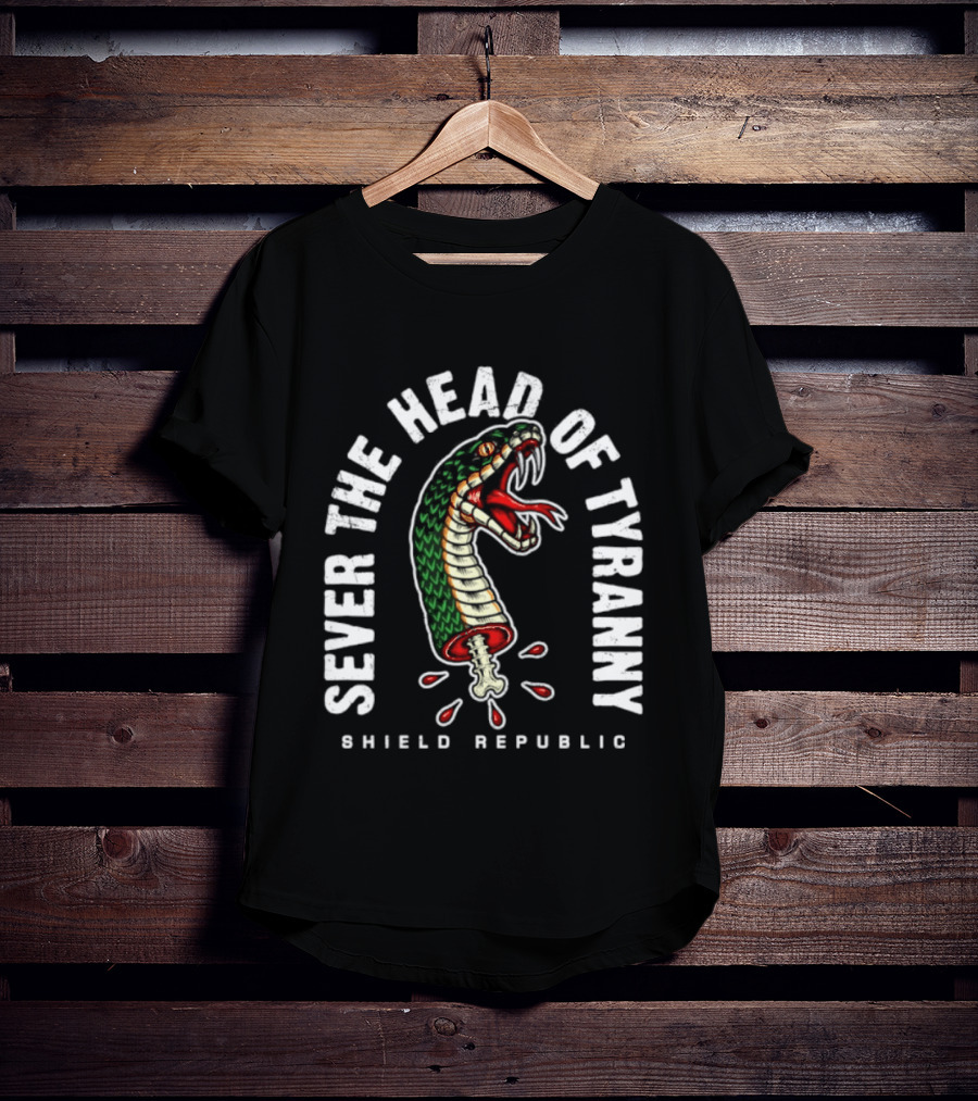 Sever The Head Of Tyranny Shield Republic Snake T-Shirt