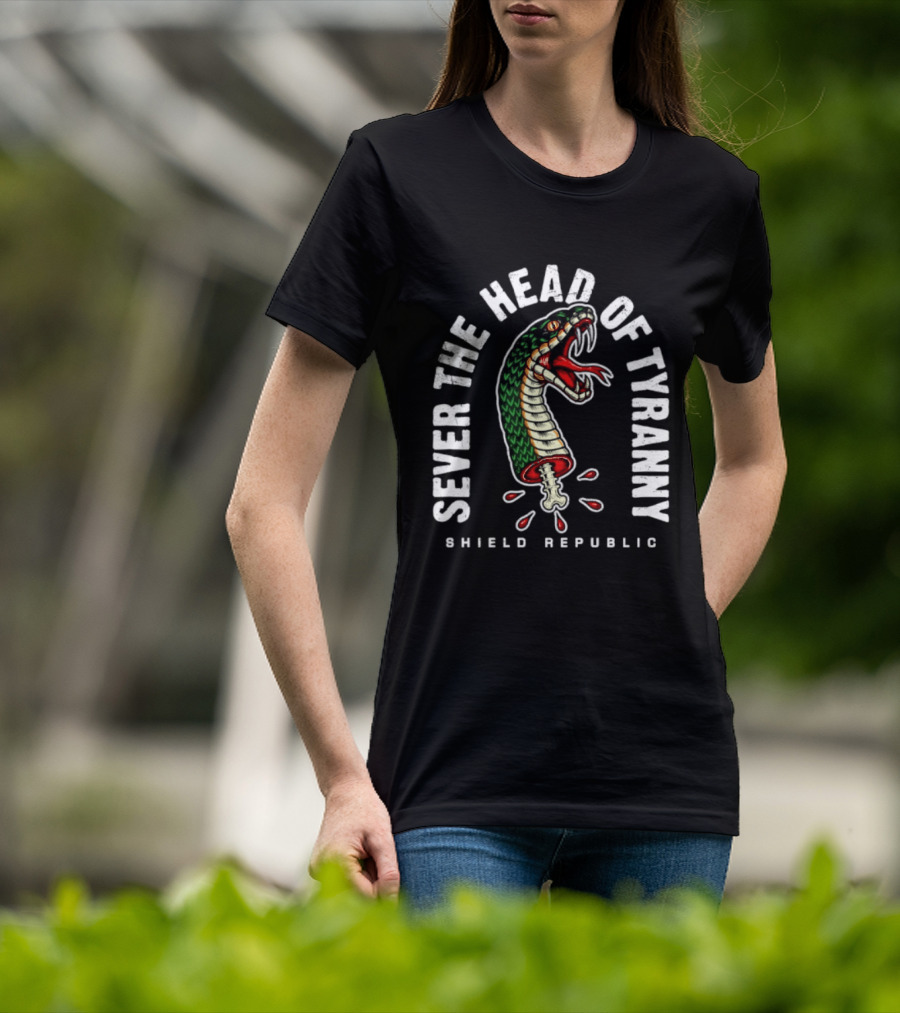 Sever The Head Of Tyranny Shield Republic Snake T-Shirt