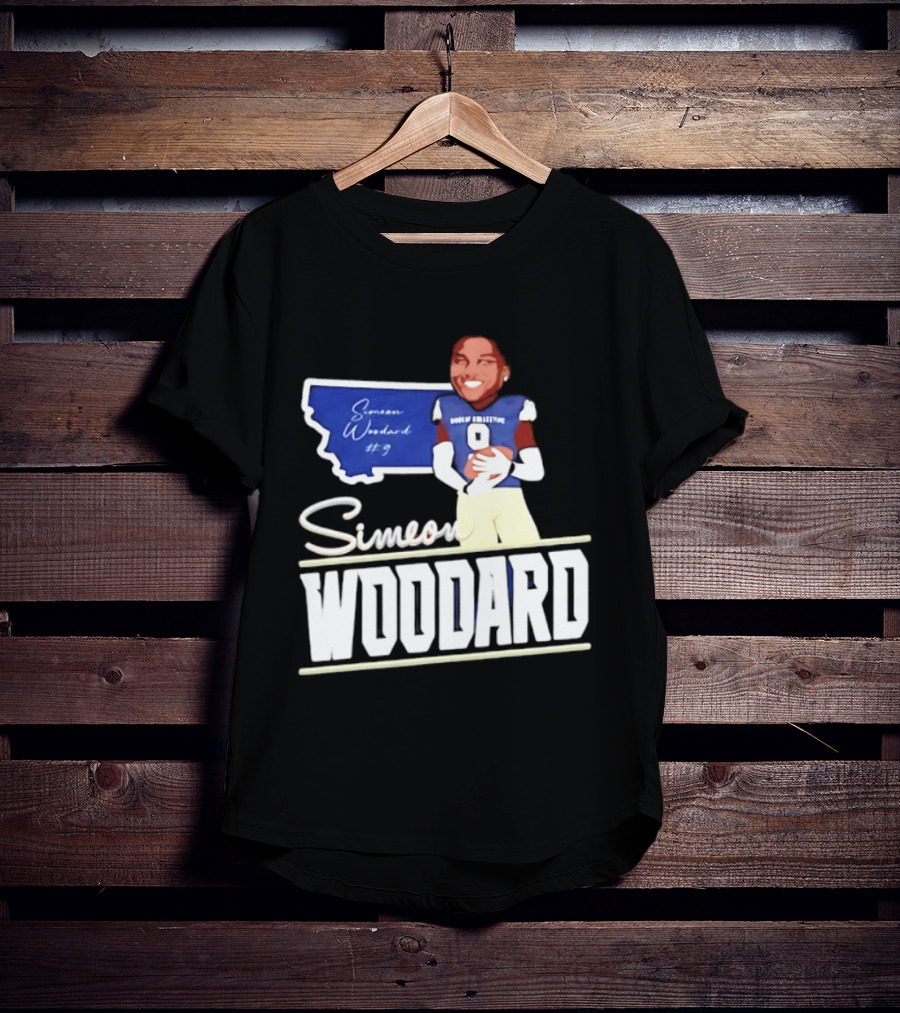 Simeon Woodard 9 Montana State Bobcats Football T-Shirt