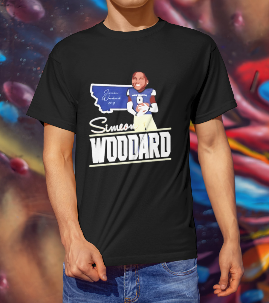 Simeon Woodard 9 Montana State Bobcats Football T-Shirt