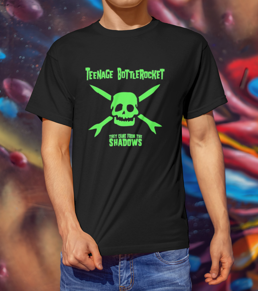 Teenage Bottlerocket Neon Skull Crossbones They Came From The Shadows T-Shirt