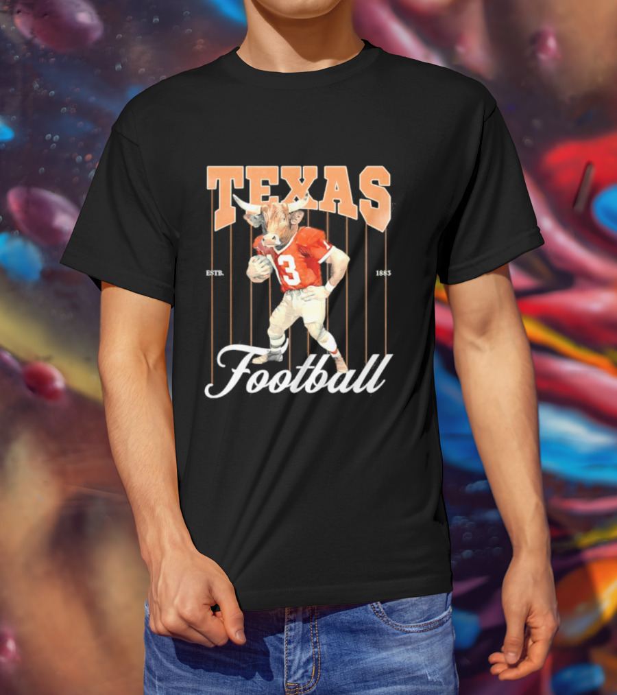Texas Football Longhorns Estb 1883 Retro Player Jersey T-Shirt
