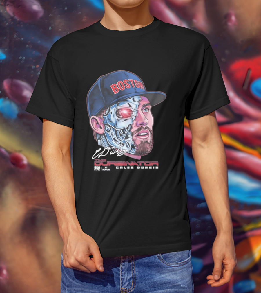Boston Red Sox The Durbinator Caleb Durbin Cyborg Baseball T-Shirt