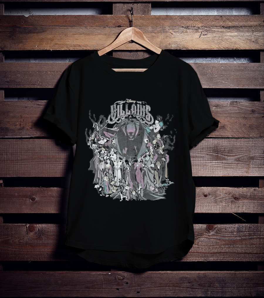 Tokyo Disney Resort Villains Evil Queen Ursula Maleficent Jafar Captain Hook Hades Dr. Facilier Scar T-Shirt