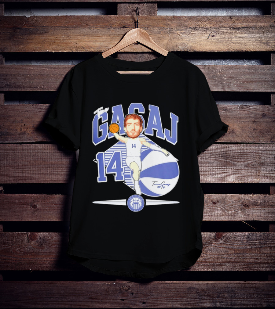 The Gasaj 14 Marietta College Athletics Basketball Caricature T-Shirt