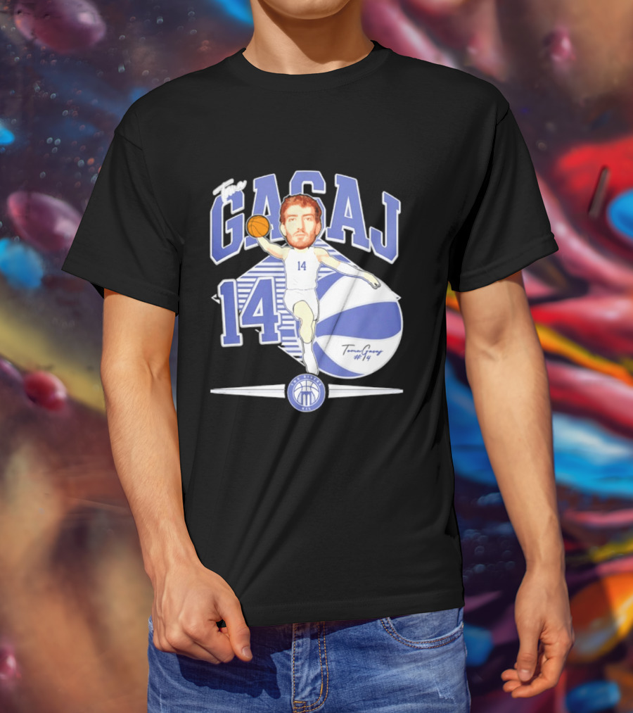 The Gasaj 14 Marietta College Athletics Basketball Caricature T-Shirt