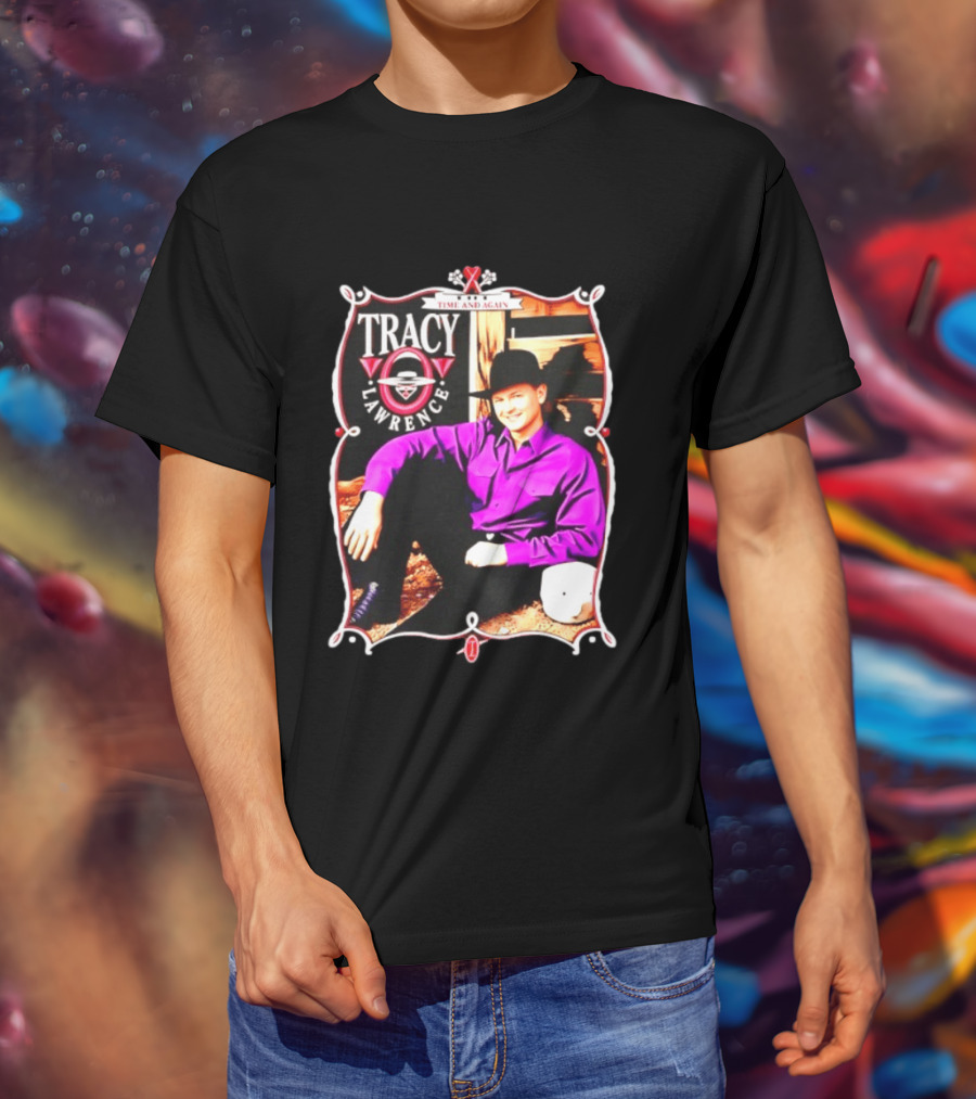 Tracy Lawrence Time And Again Country Music Purple Suit Cowboy Hat T-Shirt