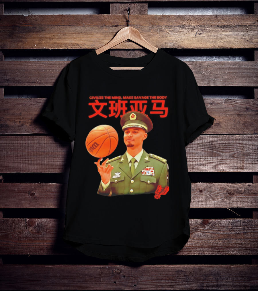 Victor Wembanyama SA Spurs Civilize The Mind Make Savage The Body Basketball Uniform T-Shirt