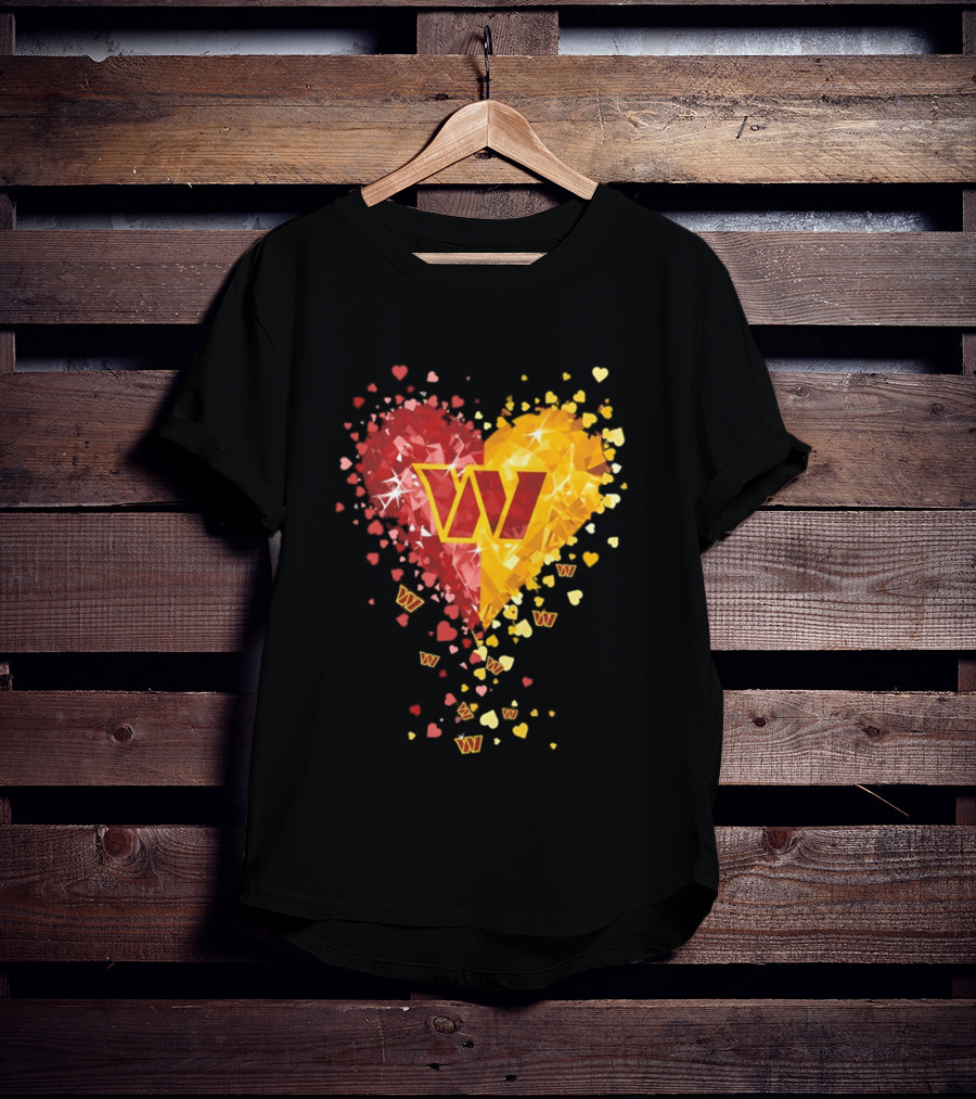 Washington Commanders Heart W Crystalized Chevron Burst T-Shirt