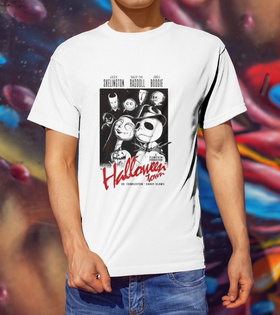 Halloween Town Jack Skellington Sally The Ragdoll Oogie Boogie Dr. Finkelstein Sandy Claws T-Shirt