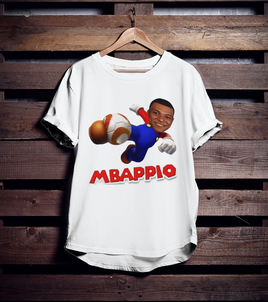 Kylian Mbappe Mbappio X Mario Meme Football T-Shirt