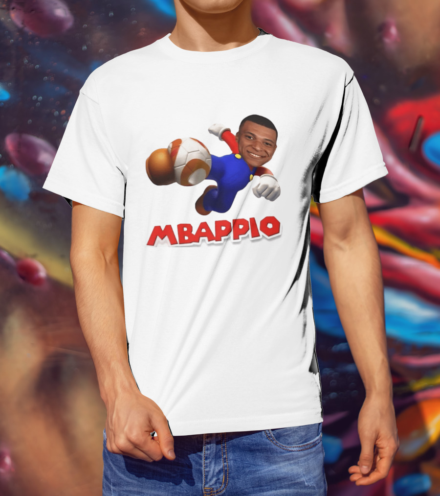 Kylian Mbappe Mbappio X Mario Meme Football T-Shirt