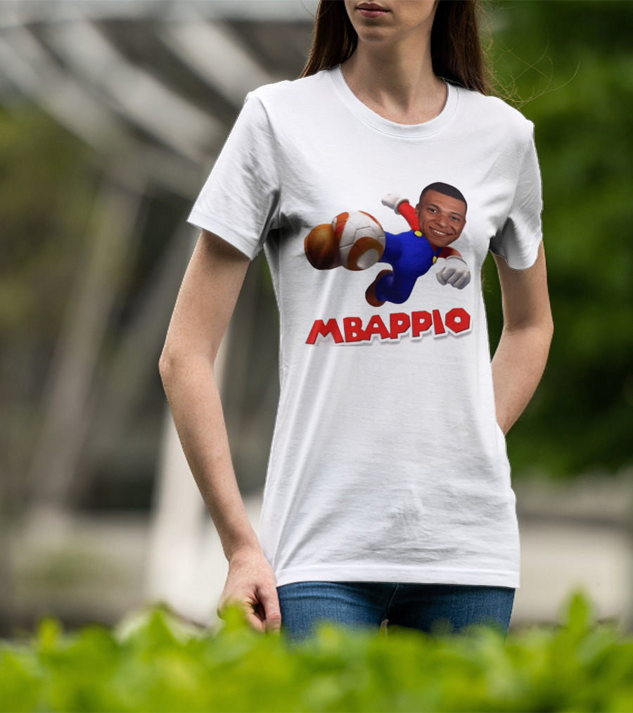 Kylian Mbappe Mbappio X Mario Meme Football T-Shirt