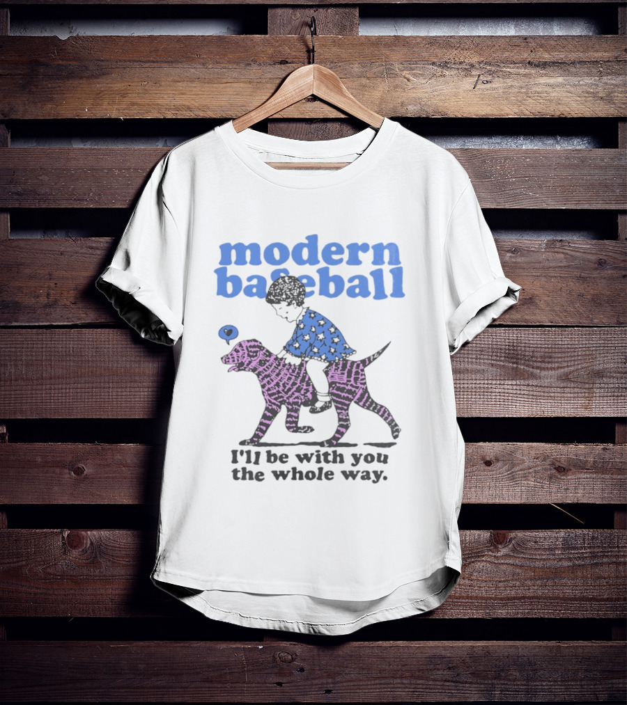 Modern Baseball I'll Be With You The Whole Way Child Riding Zebra Pattern Dog T-Shirt