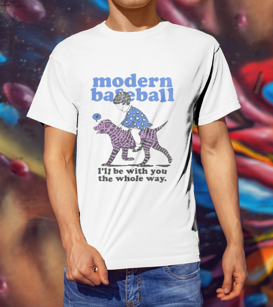 Modern Baseball I'll Be With You The Whole Way Child Riding Zebra Pattern Dog T-Shirt