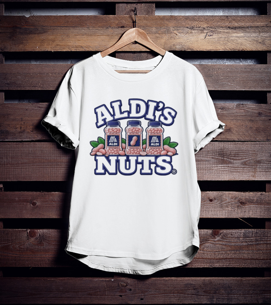 Aldi's Nuts Peanut Jars With Leaves T-Shirt