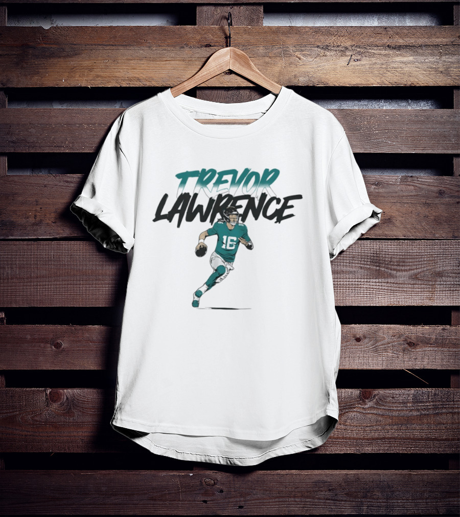 Trevor Lawrence 16 Jacksonville Jaguars Quarterback Action Pose T-Shirt
