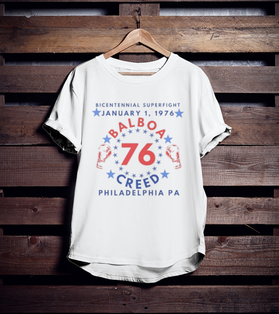Rocky Balboa Vs Apollo Creed Bicentennial Superfight January 1 1976 Philadelphia PA T-Shirt