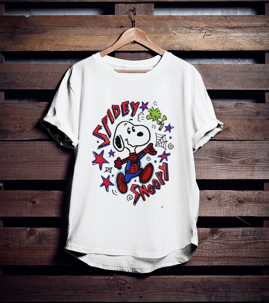 Spidey Snoopy Woodstock 2026 Crossover With Stars And Webs T-Shirt