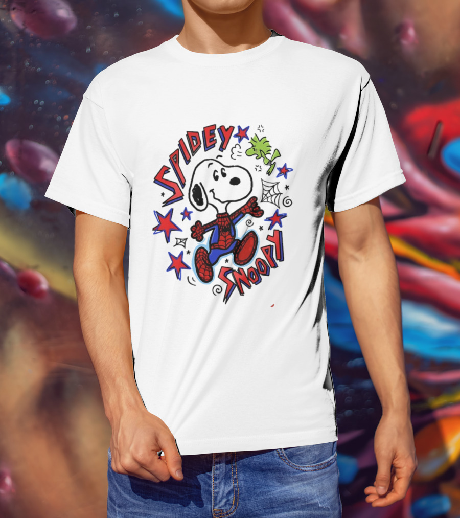 Spidey Snoopy Woodstock 2026 Crossover With Stars And Webs T-Shirt
