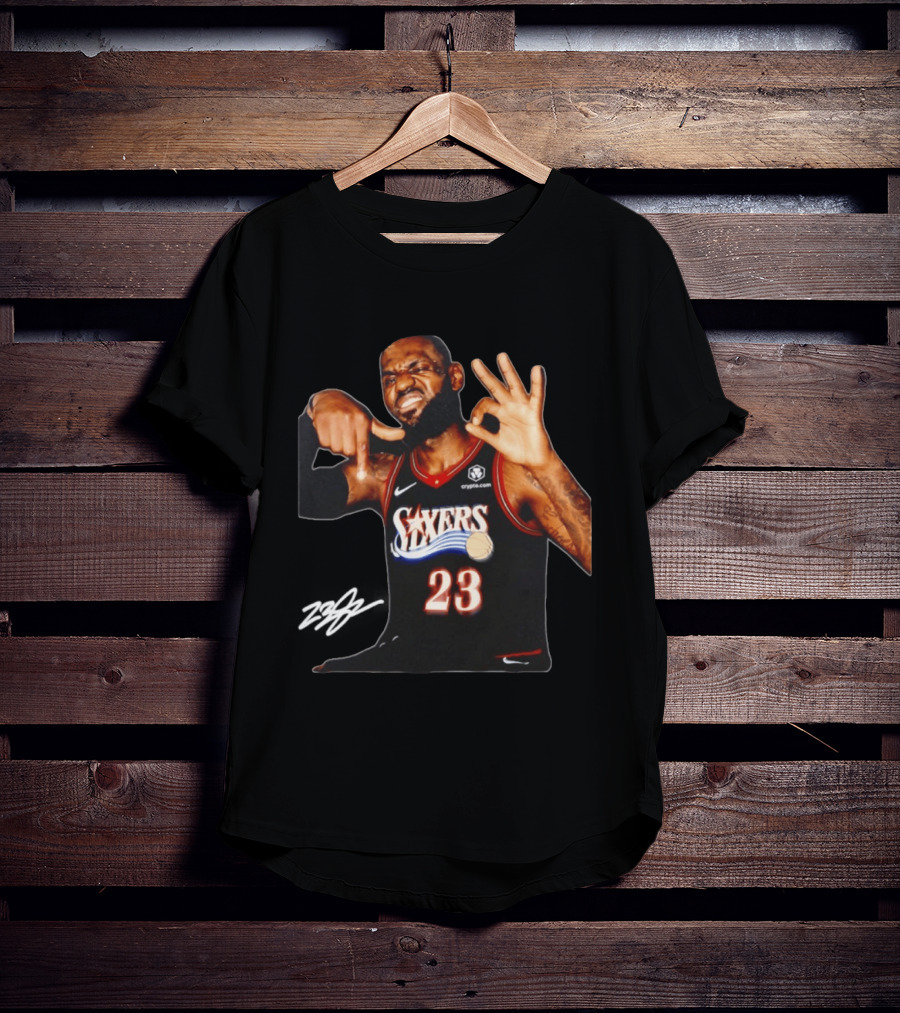 LeBron James Philadelphia Sixers Basketball Jersey Number 23 T-Shirt